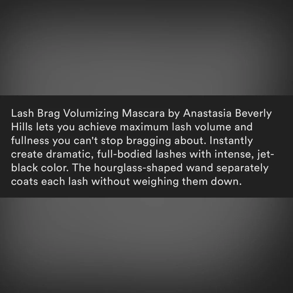 Anastasia Beverly Hills Lash Brag Volumizing Black Mascara .17 oz